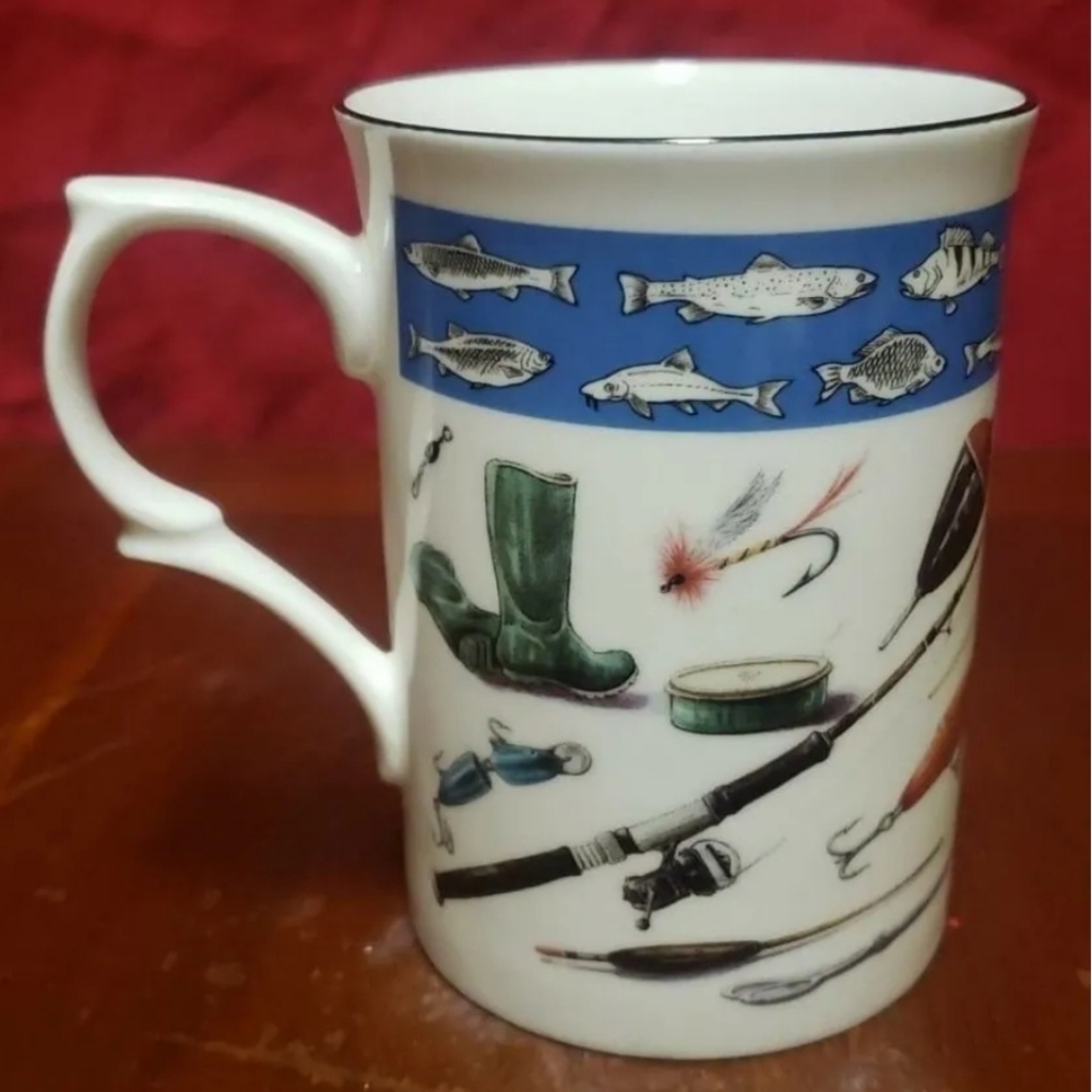 Cardew Design Bone China Made In England Fishing Coffee Mug